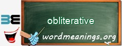 WordMeaning blackboard for obliterative